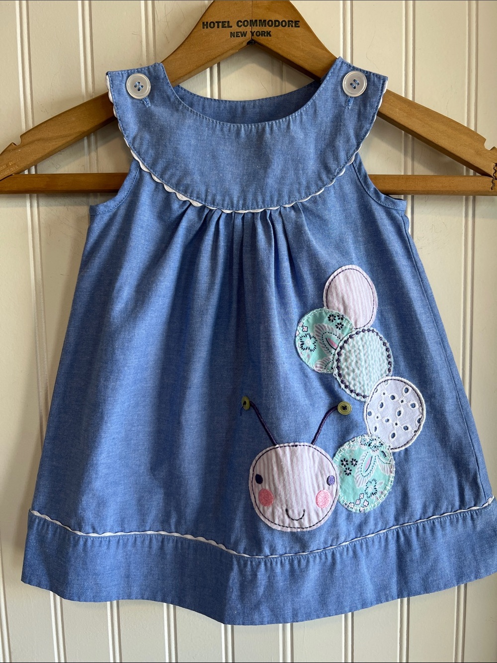 Nursery Rhyme Play Light Blue Dress with Pink Logo and Orange Accent